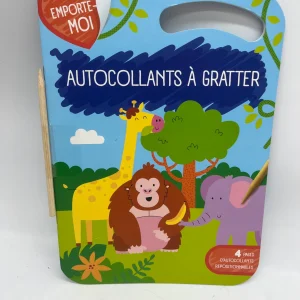 livre d’activité Autocollant à gratter avec son stylet thème les animaux YOYO édition Neuf
