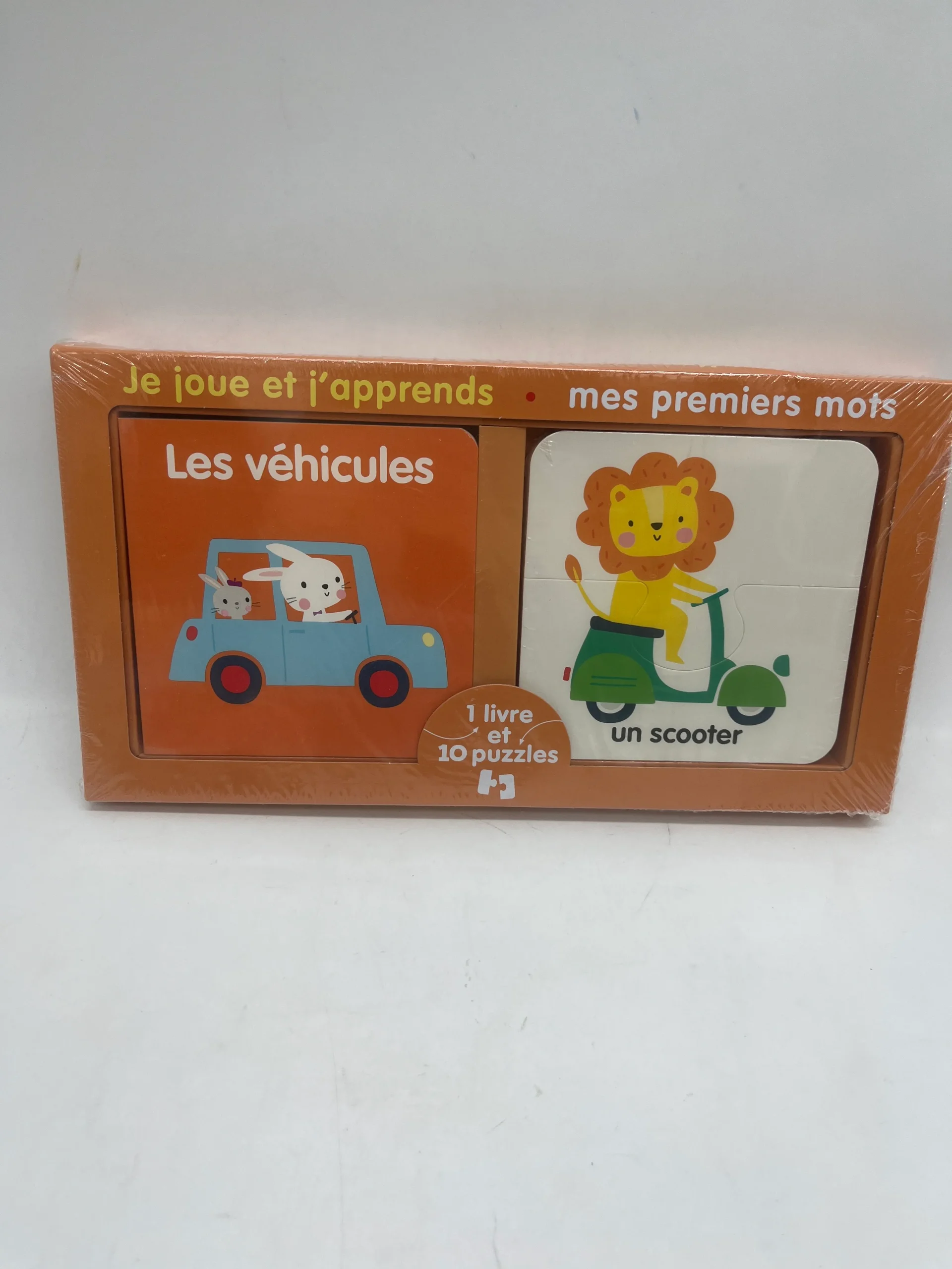 Coffre Les Vehicules avec son livre et ses 10 puzzles de 2 pièces Neuf sous blister – Image 2