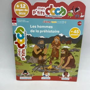 Livre d’activité Magazine Mes P’tit doc thème les hommes de la préhistoires Neuf