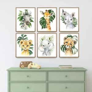 Affiches animaux jungle enfant