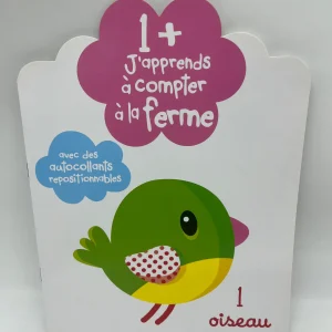Livre d’activité Magazine J’apprends les nombre 1 ans et plus modèle à la ferme avec autocollant repositionnable Neuf