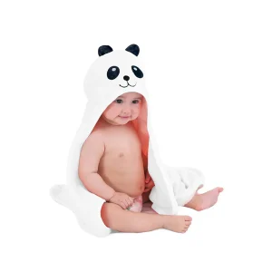 Mooiys Couverture polaire multifonctionnelle pour bébé avec capuche - Couverture enveloppante - Couverture 75x100 cm - Panda