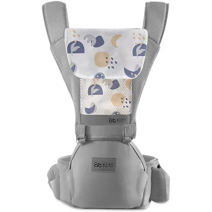 Porte-Bébé Ergonomique Gris avec Siège Hipseat