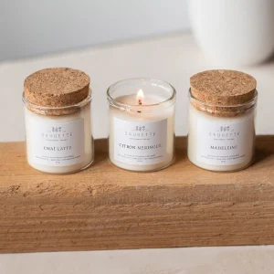 Coffret 3 Bougies Artisanales Parfumées - L'heure Du Thé - Saugette