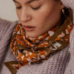 Foulard Block-Print Posy Cannelle - Bindi Atelier