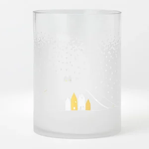 Grand Photophore en Verre Paysage Enneigé - Rader
