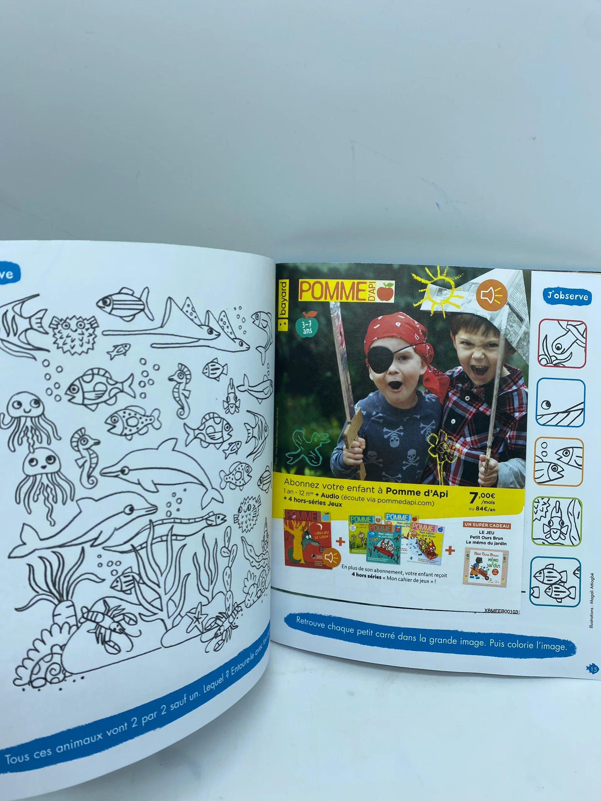 Livre d’activité Magazine Pomme d’api mon cahier jeux d’été avec ses feutres Neuf – Image 6