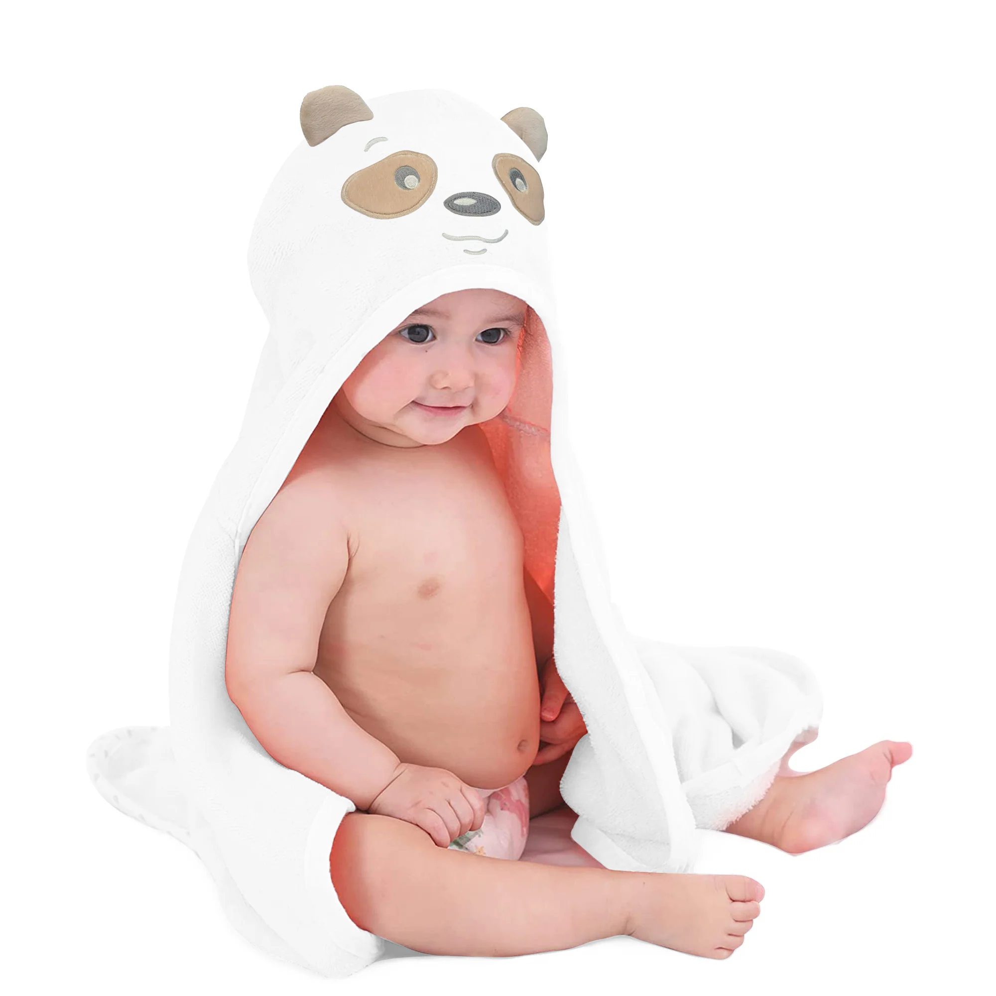 Mooiys Couverture polaire multifonctionnelle pour bébé avec capuche - Couverture enveloppante - Couverture 75x100 cm - Bear – Image 2