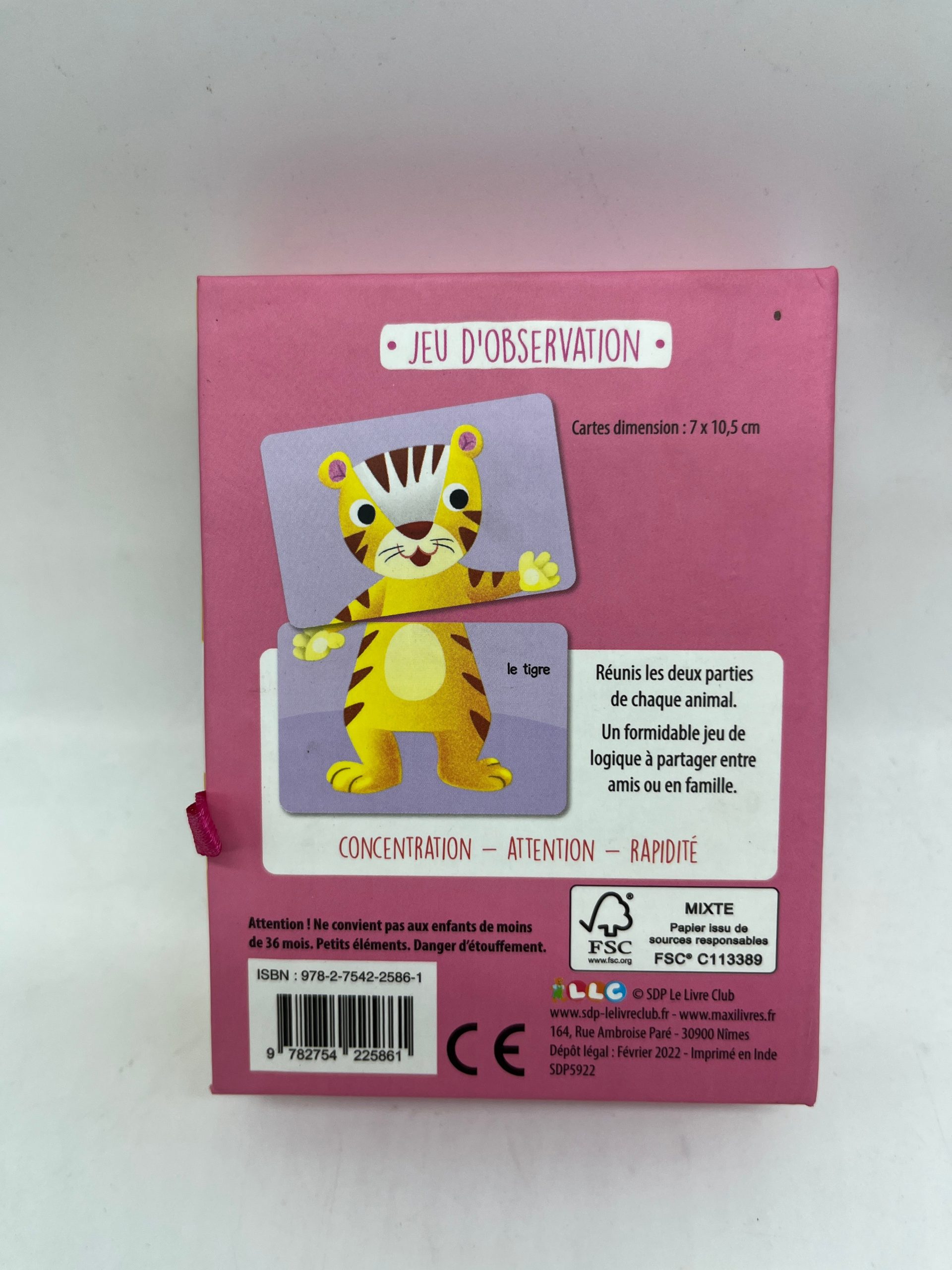 Jeu de société Jeu d’observation Modèle dans les animaux étonnant avec ces 32 cartes ! Jeu de concentration rapidité et observation Neuf – Image 3
