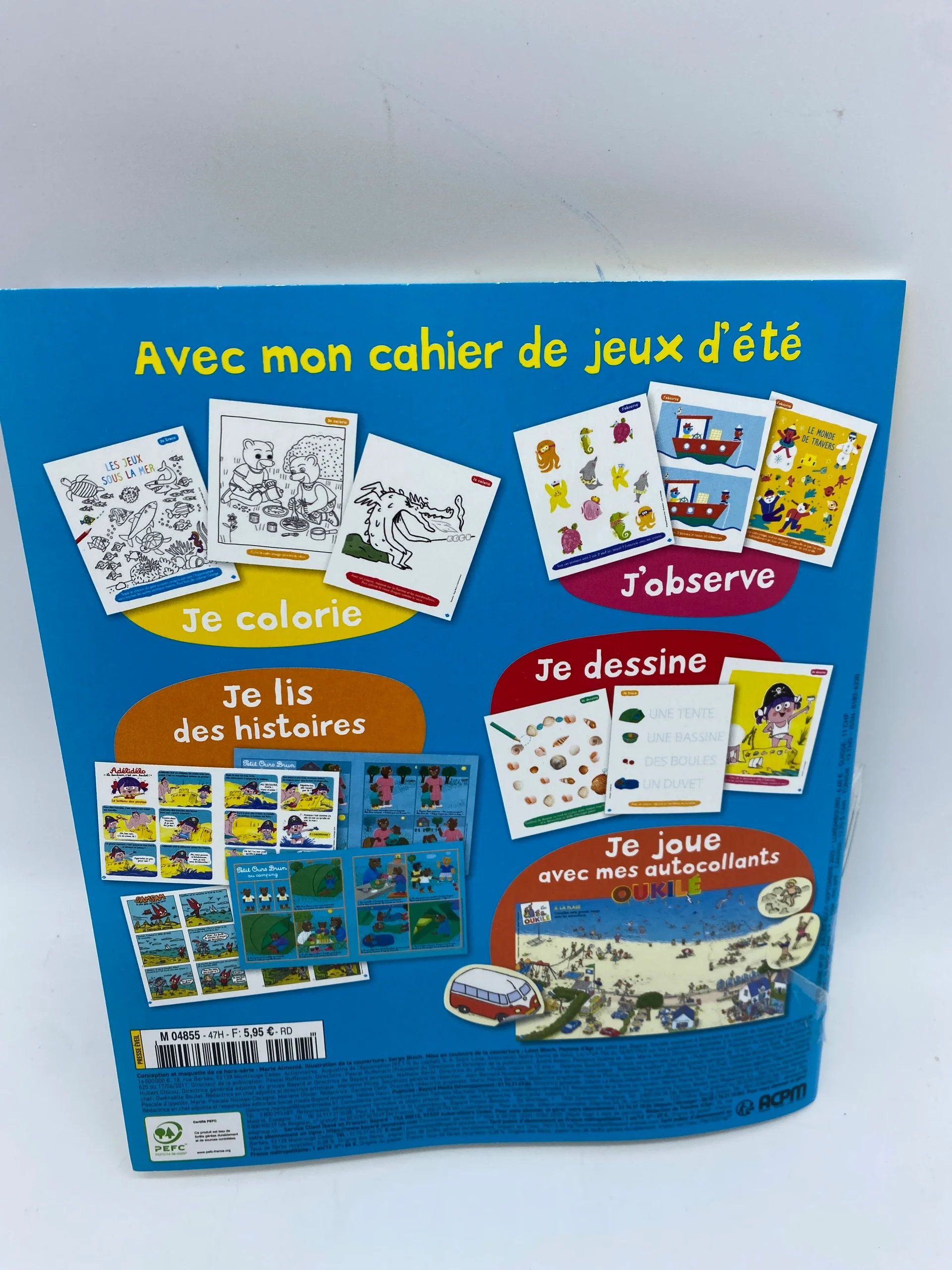 Livre d’activité Magazine Pomme d’api mon cahier jeux d’été avec ses feutres Neuf – Image 7