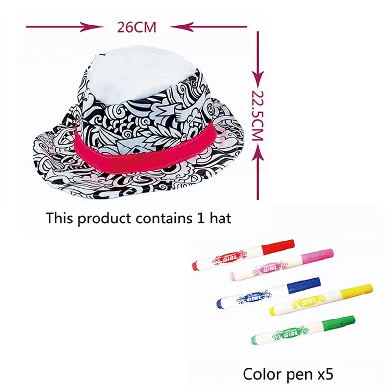 Chapeau DIY Graffiti à Colorier - Fedora Lavable Feutres Inclus – Image 4