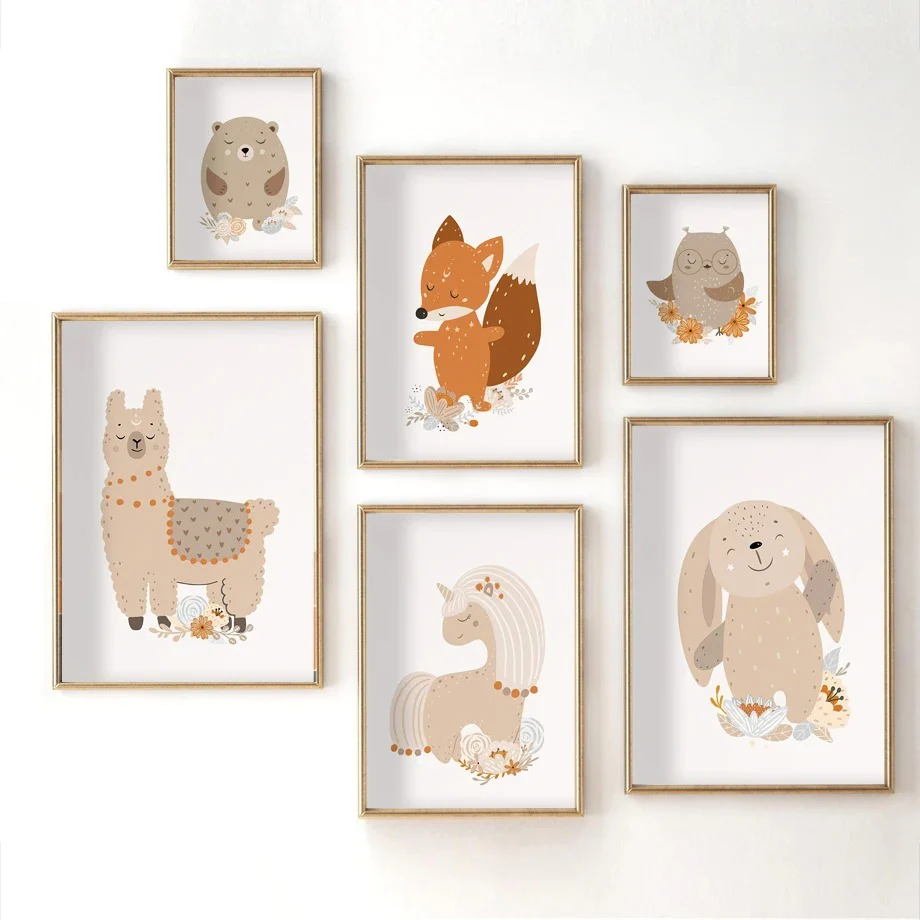 Affiches animaux pour enfants beige – Image 3
